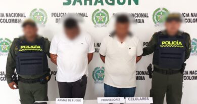En medio de un operativoen Sahagún, capturan a dos hombres que portaban seis armas de fuego
