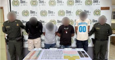 Capturados 4 sujetos en allanamiento por trafico de estupefacientes en Lorica